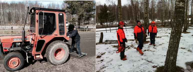 traktor och arbetare