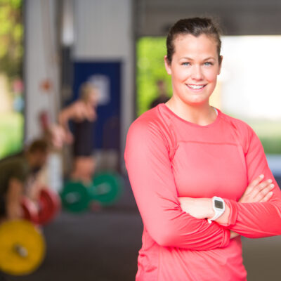 Athlete standing in gym
