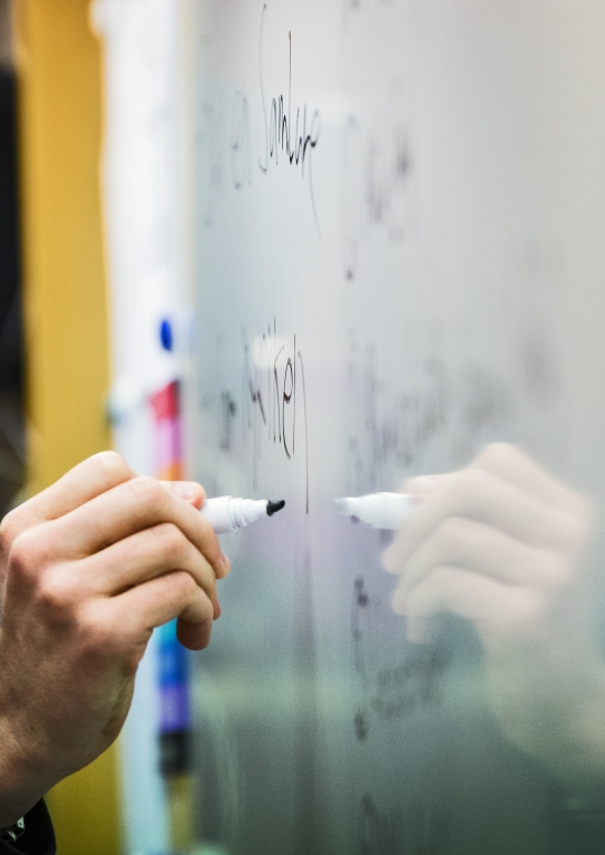 Tuschpenna på whiteboard