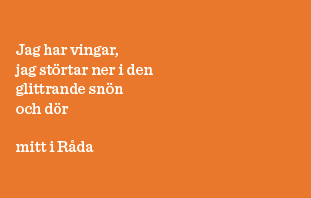 Dikt på orange bakgrund