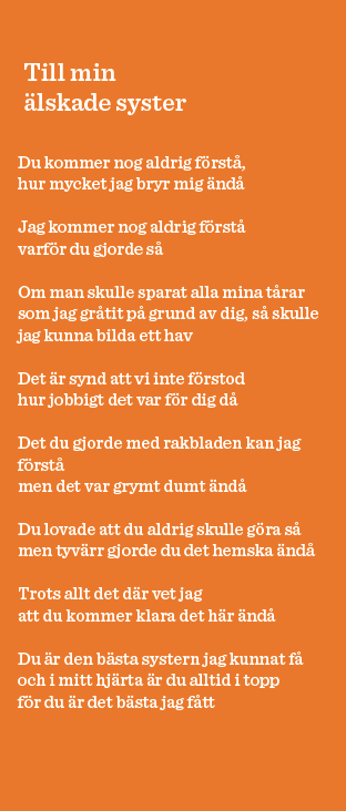 Dikt till min älskade syster