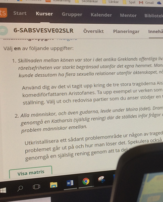 Relativt komplexa uppgifter ställer krav på eleverna att använda de verktyg de fått och fundera själva. Eget foto 2018