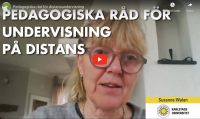 Tumnagel för youtubevideo med texten "Pedagogiska råd för undervisning på distans"